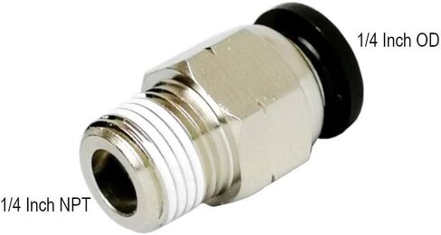 تركيب الانابيب بالدفع للتوصيل، 20 قطعة من تركيبات ادوات الهواء مباشرة سريعة الفك وصلات الانابيب سريعة التوصيل، ذكر مستقيم 1/4 انش قطر الانبوب × 1/4 انش سن ان بي تي in Kuwait