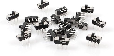uxcell 20 Pcs On/Off/On DPDT 2P2T 6 Pin Vertical DIP Slide Switch 9x4x3.5mm in Saudi Arabia