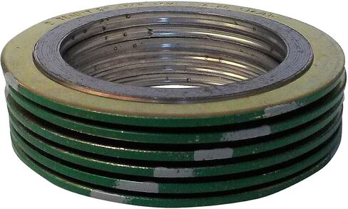 Sterling Seal 90003316GR900X6 316L Stainless Steel spiral Wound Gasket with Flexible Graphite Filler, for 3" Pipe, Pressure Class 900# (QTY: 6) , green Band with Grey Stripes (Pack of 6) in Saudi Arabia