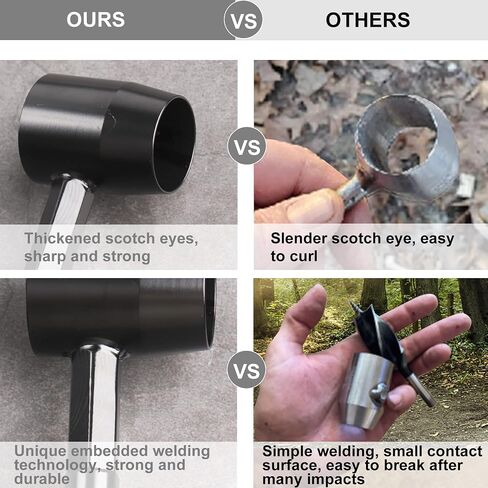 KOSIBATE Bushcraft Gear, Hand Auger Wrench for Easy Wood Drilling - Settlers Wrench and Bushcraft Tools Perfect for Camping and Woodworking Tasks-Scotch Eye Wood Drill with Leather Case Brown in Saudi Arabia