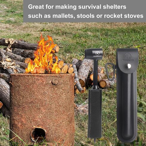 KOSIBATE Bushcraft Gear, Hand Auger Wrench for Easy Wood Drilling - Settlers Wrench and Bushcraft Tools Perfect for Camping and Woodworking Tasks-Scotch Eye Wood Drill with Leather Case Brown in Saudi Arabia