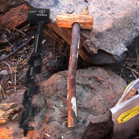 KOSIBATE Bushcraft Gear, Hand Auger Wrench for Easy Wood Drilling - Settlers Wrench and Bushcraft Tools Perfect for Camping and Woodworking Tasks-Scotch Eye Wood Drill with Leather Case Brown in Saudi Arabia