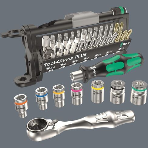 Wera 05004016001 8100 SA 6 Zyklop مجموعة سقاطة السرعة المترية، 28 قطعة، محرك 1/4 بوصة in Kuwait
