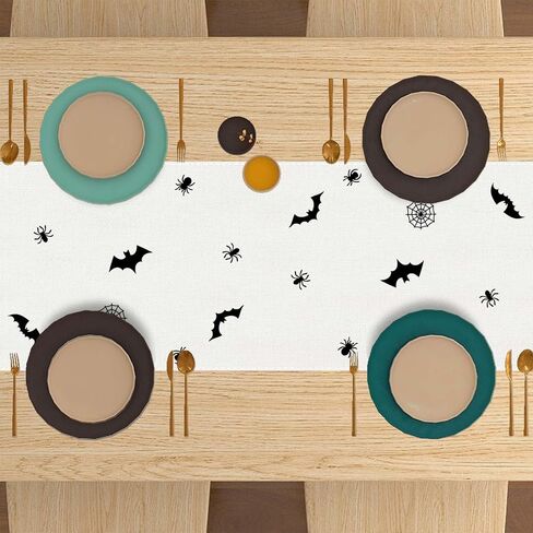 Nightmare Before Christmas Table Runner 72 Inches Long Gothic Jack Skellington and Sally Halloween Christmas Xmas Winter Holiday Home Kitchen Dinging Room Table Decorations in Kuwait