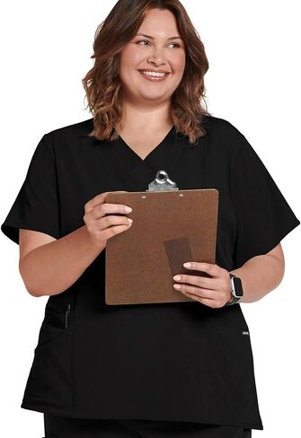 Jockey Women's Scrubs WOV-Neck Crossover Scrub Top in Saudi Arabia