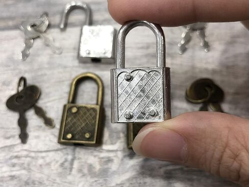 15 Pcs Mini Diary Metal Lock,Mini Padlock with Key for Suitcase Lock Schoolbag Backpack Padlock Luggage Lock Padlock,Bronze in Kuwait