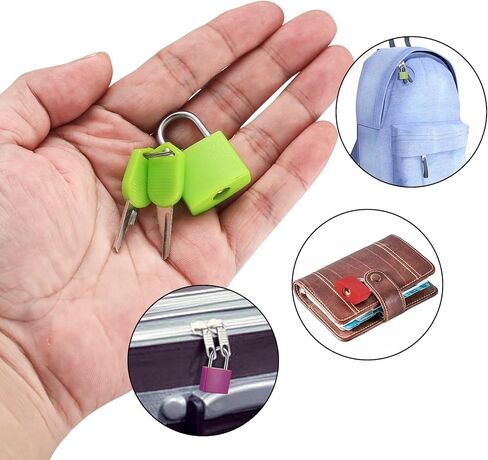 8 Pcs Suitcase Locks with Keys, Small Metal Luggage Padlocks with Keys, Mini Multicolor Keyed Padlock for School Gym Classroom Matching Game Locker, 8 Colors in Kuwait