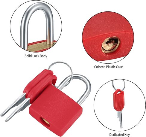 8 Pcs Suitcase Locks with Keys, Small Metal Luggage Padlocks with Keys, Mini Multicolor Keyed Padlock for School Gym Classroom Matching Game Locker, 8 Colors in Kuwait