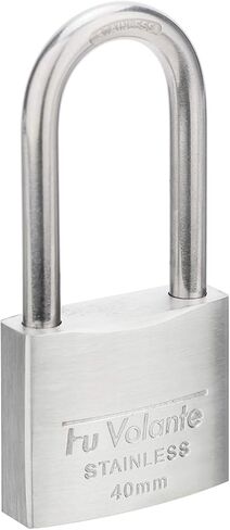 Stainless Steel Pin Tumbler Padlock, 304 Marine Series, Weatherproof Padlock for Outdoor use, 1-1/2 inch Wide Body, Keyed Alike Locks- Stainless Steel Body & Long Shackle-2 Pack in Saudi Arabia