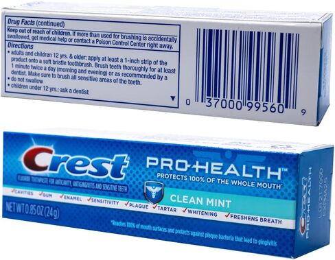 Crest Pro-Health, Clean Mint Toothpaste, 0.85 oz (24g) - Pack of 4 in Kuwait