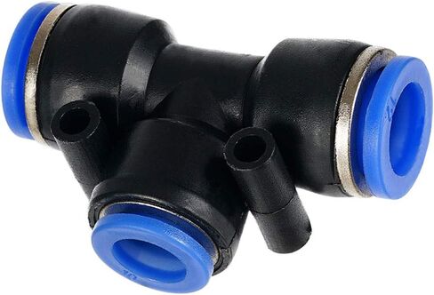 Metalwork Push to Connect Reducing Tee Union Fitting, 8mm x 6mm x 8mm OD, Air Hose Reducer T Connector Splitter (Pack of 10) in Kuwait