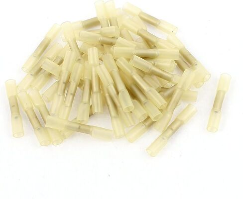 uxcell 50 Pcs BHT0.5 Heat Shrink Electrical Waterproof Solder Wire Terminals AWG 26-22 Yellow in Saudi Arabia