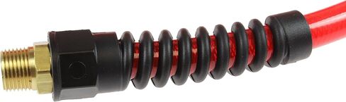 Coilhose Pneumatics PFE40504TR Flexeel Reinforced Polyurethane Air Hose, 1/4-Inch ID, 50-Foot Length with (2) 1/4-Inch MPT Reusable Strain Relief Fittings, Transparent Red in Saudi Arabia