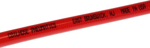 Coilhose Pneumatics PFE40504TR Flexeel Reinforced Polyurethane Air Hose, 1/4-Inch ID, 50-Foot Length with (2) 1/4-Inch MPT Reusable Strain Relief Fittings, Transparent Red in Saudi Arabia