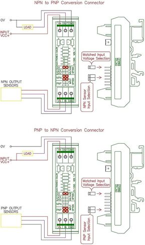 سليم DIN السكك الحديدية جبل NPN إلى PNP/PNP إلى NPN وحدة محول الإشارات المنطقية الاستشعار in Kuwait