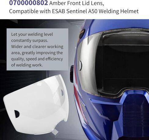 5 عبوات 0700000802 عدسات غطاء أمامي شفاف، متوافقة مع خوذة اللحام ESAB 0700000800 Sentinel A50، عدسة عرض 3.93 بوصة × 2.36 بوصة، عدسة غطاء خارجي من البولي كربونات الشفافة (5) in Kuwait