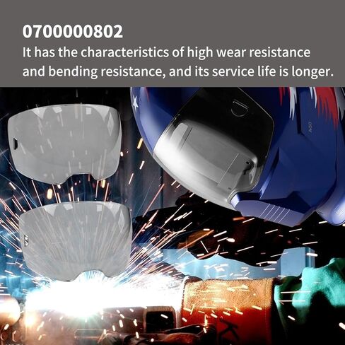 5 عبوات 0700000802 عدسات غطاء أمامي شفاف، متوافقة مع خوذة اللحام ESAB 0700000800 Sentinel A50، عدسة عرض 3.93 بوصة × 2.36 بوصة، عدسة غطاء خارجي من البولي كربونات الشفافة (5) in Kuwait