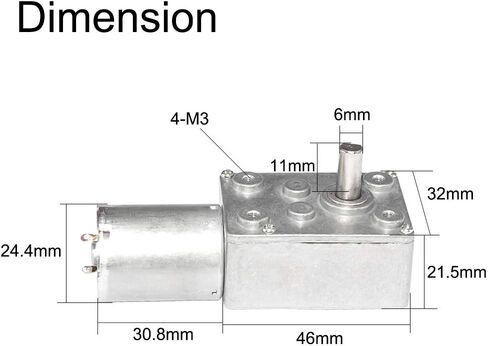 BEMONOC DC 12V 0.6RPM 6mm Shaft Low Speed High Torque Turbine Worm Gear Motor in Saudi Arabia
