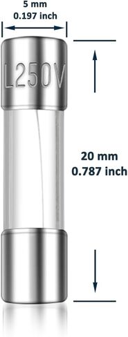 ENLOZURE 150 قطعة 15 قيمة مجموعة متنوعة من الصمامات الزجاجية سريعة النفخ 250 فولت 5x20 مم 0.1A، 0.2A، 0.5A، ​​1A، 2A، 3A، 4A، 5A، 6A، 8A، 10A، 15A، 20A، 25A، 30A in Kuwait