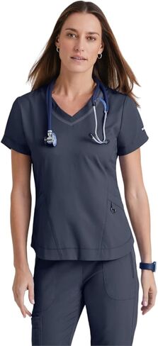 BARCO Grey's Anatomy Scrubs Impact - Harmony Scrub Top for Women, V-Neck Medical Top, Spandex Stretch Women's Scrub Top in Saudi Arabia