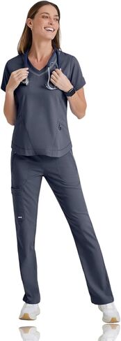 BARCO Grey's Anatomy Scrubs Impact - Harmony Scrub Top for Women, V-Neck Medical Top, Spandex Stretch Women's Scrub Top in Saudi Arabia