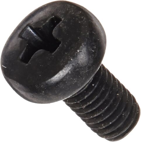 Steel Pan Head Machine Screw, Black Oxide Finish, Meets DIN 7985, #1 Phillips Drive, M3-0.5 Thread Size, 6 mm Length, Fully Threaded, Import (Pack of 100) in Saudi Arabia