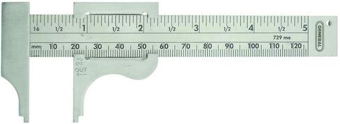 General Tools Slide Caliper #729ME, MM and 16th Graduation, 0 to 4-Inch (0 to 102mm) Range, Inside and Outside Measurement in Saudi Arabia