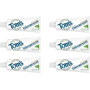 Tom's of Maine Travel Size Anticavity Fresh Mint Toothpaste, 3 oz. 6-Pack (Packaging May Vary)