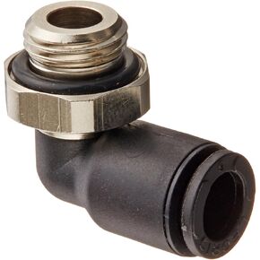 Legris 3199 06 10 Nylon & Nickel-Plated Brass Push-to-Connect Fitting, 90 Degree Elbow, 6 mm Tube OD x 1/8" BSPP Male in Kuwait