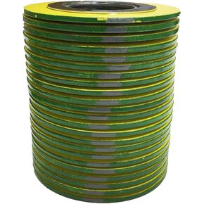 ستيرلنج سيل 9000IR3316GR1500X24 316L حشية جرح حلزونية من الفولاذ المقاوم للصدأ مع حلقة داخلية 316SS وحشو جرافيت مرن، لأنابيب 3 بوصات، شريط أخضر مع خطوط رمادية (عبوة من 24 قطعة) in Saudi Arabia