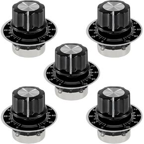 5PCS 200 Ohm Potentiometer Rotary Carbon Potentiometer Single Turn Potentiometer with Knob for Inverter Speed Regulation (RV24YN 20S B201 128C) in Saudi Arabia