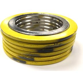 Sterling Seal 90003304GR1500X6 304 Stainless Steel Spiral Wound Gasket with Flexible Graphite Filler, Pressure Class 1500#, 3" Pipe, Yellow with Grey Stripe (Pack of 6) in Kuwait