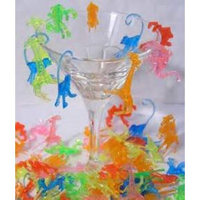 Plastic Mixed Animal Cocktail Drink Markers/Charms (72) in Saudi Arabia