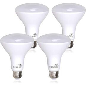 Bioluz LED 4 عبوات 90 CRI BR30 LED مصابيح إضاءة داخلية وخارجية فورية على أبيض دافئ 2700K يستبدل 65-95 وات باستخدام 9.5 وات مدرج في قائمة UL لعام 2016 عنوان 20 إضاءة عالية الكفاءة