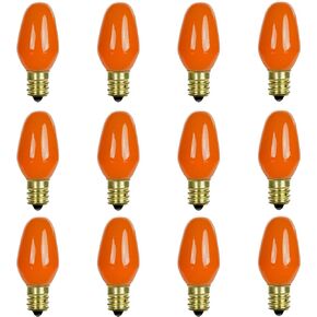 لمبة متوهجة Sunlite 01059 7C7، 7 وات، قاعدة شمعدان E12، ضوء ليلي صغير C7، لمبة ملونة، أبيض، 12 قطعة in Kuwait