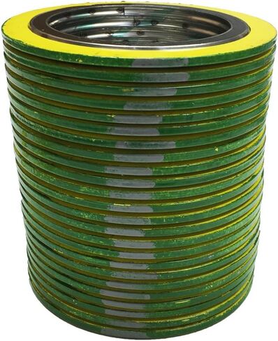 Sterling Seal 90005316GR150X24 316L Stainless Steel spiral Wound Gasket with Flexible Graphite Filler, for 5" Pipe, Pressure Class 150# (QTY: 24) , green Band with Grey Stripes (Pack of 24) in Saudi Arabia