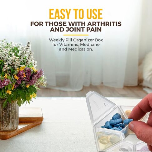 MEDca Weekly Pill Organizer Clear 7-Sided Pill Reminder, Round Shaped in Saudi Arabia