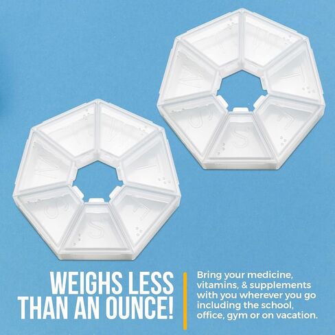 MEDca Weekly Pill Organizer Clear 7-Sided Pill Reminder, Round Shaped in Saudi Arabia