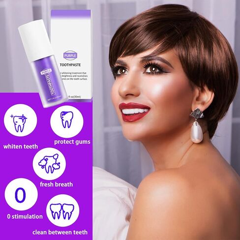 معجون أسنان أرجواني لتبييض الأسنان، جل معجون تبييض الأسنان الأرجواني للأسنان الحساسة، معجون أسنان لتنظيف الأسنان للأسنان الصفراء، مجموعة تبييض الأسنان الأرجوانية وإزالة البقع in Kuwait