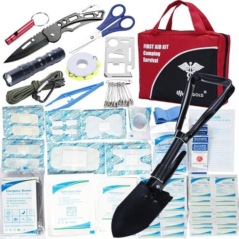 مجموعة الإسعافات الأولية للتخييم والمشي لمسافات طويلة مقاومة للماء مجموعات صغيرة صغيرة للمنزل والسفر والسيارة 37 قطعة 147 قطعة in Kuwait