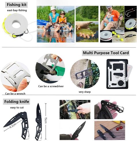 مجموعة الإسعافات الأولية للتخييم والمشي لمسافات طويلة مقاومة للماء مجموعات صغيرة صغيرة للمنزل والسفر والسيارة 37 قطعة 147 قطعة in Kuwait