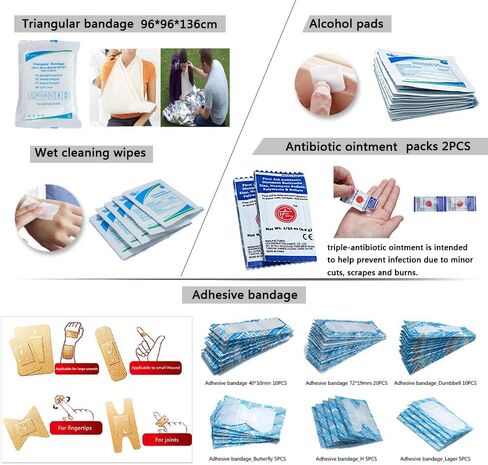 مجموعة الإسعافات الأولية للتخييم والمشي لمسافات طويلة مقاومة للماء مجموعات صغيرة صغيرة للمنزل والسفر والسيارة 37 قطعة 147 قطعة in Kuwait