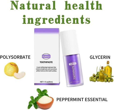 Purple Toothpaste for Teeth Whitening, Purple Toothpaste Whitening, Color Corrector Toothpaste, Purple Teeth Whitening, Teeth Whitening Booster in Kuwait