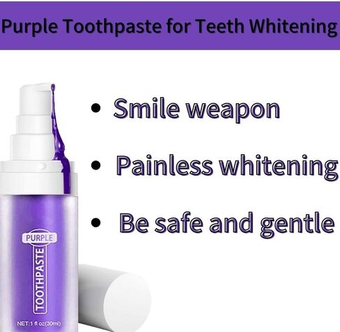 Purple Toothpaste for Teeth Whitening, Purple Toothpaste Whitening, Color Corrector Toothpaste, Purple Teeth Whitening, Teeth Whitening Booster in Kuwait
