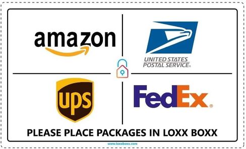 علامة توصيل الحزمة. علامة Loxx Boxx 10" x 6" لافتة مغناطيسية "يرجى وضع العبوات في Loxx Boxx" لافتة مقاومة للأشعة فوق البنفسجية والطقس لأمازون وUSPS وFedEx وUPS. in Saudi Arabia