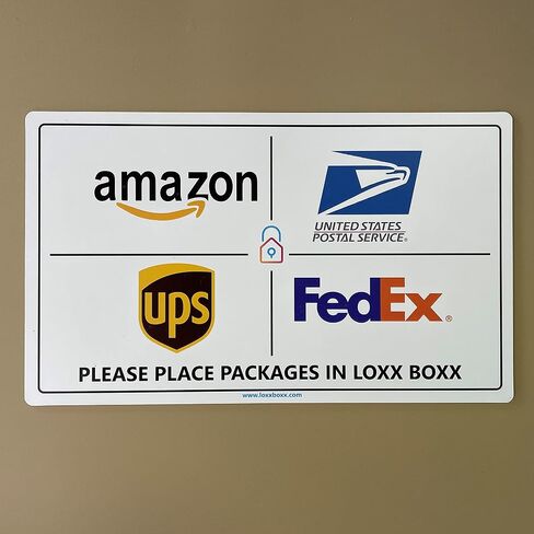 علامة توصيل الحزمة. علامة Loxx Boxx 10" x 6" لافتة مغناطيسية "يرجى وضع العبوات في Loxx Boxx" لافتة مقاومة للأشعة فوق البنفسجية والطقس لأمازون وUSPS وFedEx وUPS. in Saudi Arabia