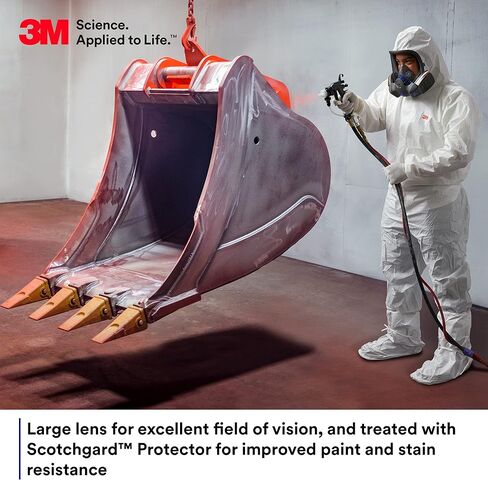 3M Secure Click Full Face Reusable Respirator with Large Lens, Speaking Diaphragm and Push Button Seal Check, FF-802, Painting, Sanding, Chemical Clean-up, Sawing, Medium in Saudi Arabia