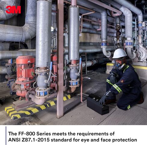 3M Secure Click Full Face Reusable Respirator with Large Lens, Speaking Diaphragm and Push Button Seal Check, FF-802, Painting, Sanding, Chemical Clean-up, Sawing, Medium in Saudi Arabia