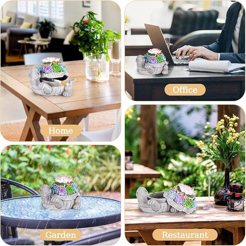 منفضة سجائر سكوتي المحمولة مع غطاء من الراتنج في الهواء الطلق منفضة سجائر مقاومة للماء، ديكور سلحفاة لطيف، منفضة سجائر بدون دخان، مكتب منزلي، فناء حديقة، شرفة، ديكور داخلي خارجي، منفضة سجائر سجائر in Kuwait