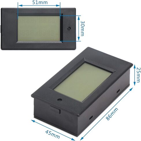 جهاز قياس رقمي متعدد من DROK بتيار مستمر 6.5-100 فولت 20 أمبير، جهاز قياس طاقة التيار الكهربائي، شاشة عرض رقمية LCD مع تحويلة مدمجة in Kuwait